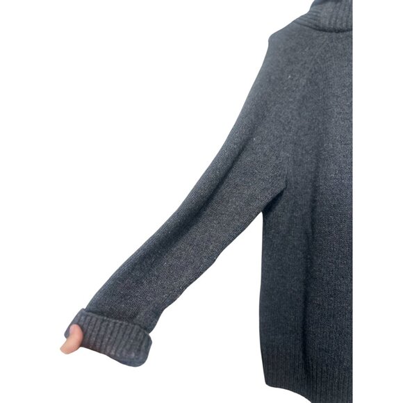 Eddie Bauer Wool Long Button Down Cardigan Mens Large Gray Shawl Collar Grandpa - Picture 14 of 15